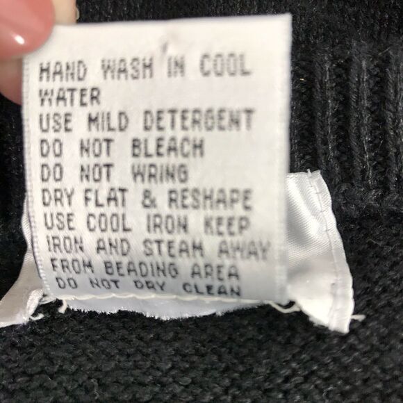 Cervelle Womens Sweater Size XL Black Pullover Gold Beads Round Neck‎ - Picture 5 of 5